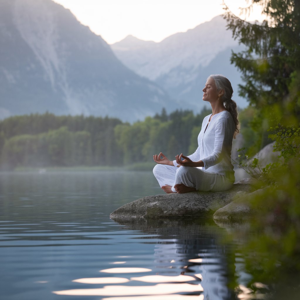 Mental Health Women Meditating